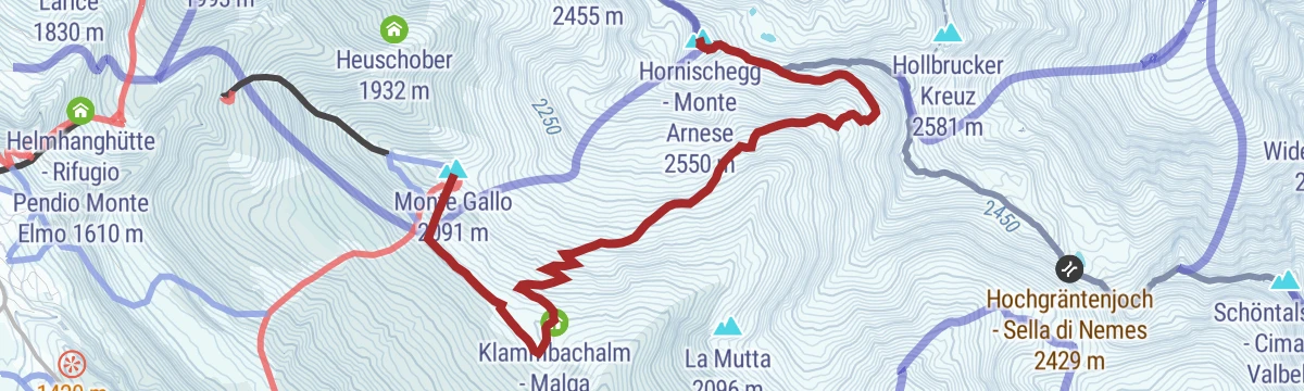Route map: Sci d'alpinismo: Monte Arnese